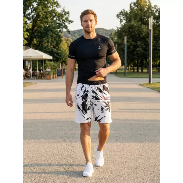  Pánske funkčné kraťasy bez vreciek premium ALTISPORT VOJ/ALM036KRA02 ABSTRAKCIA 