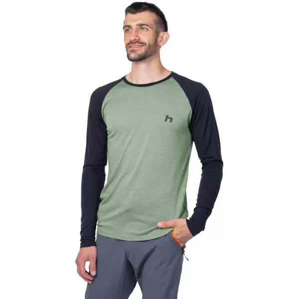  Pánske tričko s dlhým rukávom HANNAH TAREGAN L/S ANTHRACITE/LILY PAD 