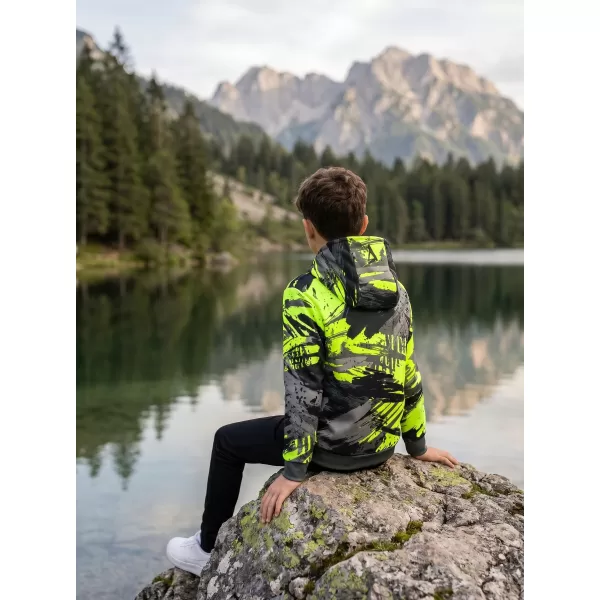  Detská prémiová funkčná mikina ALTISPORT VOJ/ALK014MI01 ČIERNA/ZELENÁ 