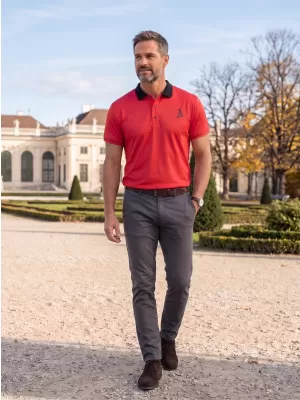 Pánske funkčné tričko s golierom premium ALTISPORT VOJ/ALM000TR05 ČERVENÁ