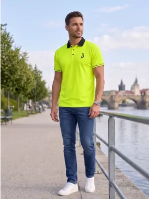 Pánske funkčné tričko s golierom premium ALTISPORT VOJ/ALM000TR05 NEON YELLOW