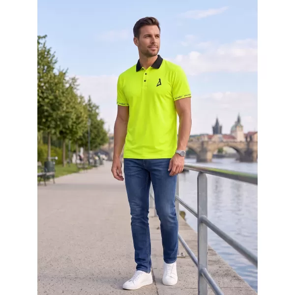  Pánske funkčné tričko s golierom premium ALTISPORT VOJ/ALM000TR05 NEON YELLOW 