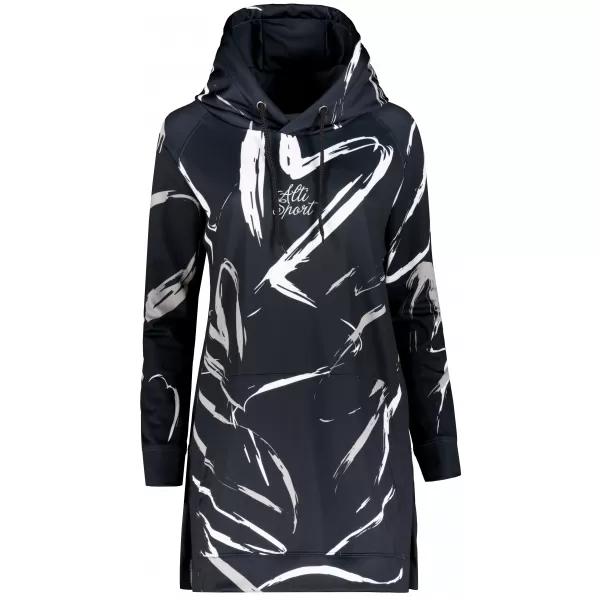  Dámska funkčná predĺžená mikina premium ALTISPORT VOJ/ALW049MI03 ČIERNOBIELY 