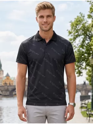 Pánske funkčné tričko s golierom premium ALTISPORT VOJ/ALM050TR05 čierna