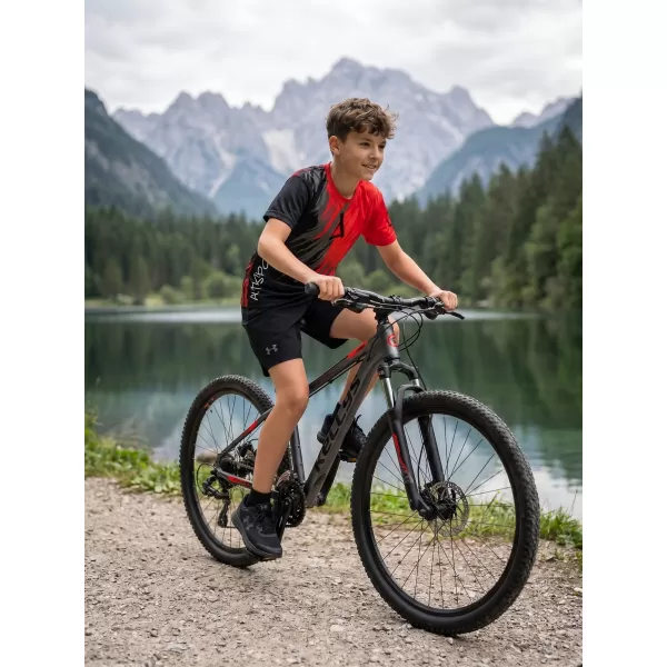  Detské prémiové funkčné tričko ALTISPORT VOJ/ALK006TR01 ČIERNA/ČERVENÁ 