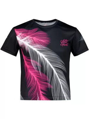 Detské prémiové funkčné tričko ALTISPORT VOJ/ALK001TR01 ČIERNA/RUŽOVÁ