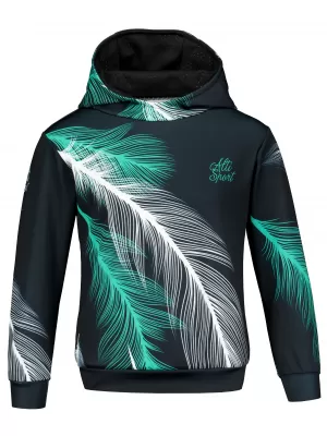 Detská prémiová funkčná mikina ALTISPORT VOJ/ALK001MI01 ČIERNA/TYRKYSOVÁ