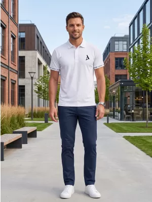 Pánske funkčné tričko s golierom premium ALTISPORT VOJ/ALM000TR05 biela
