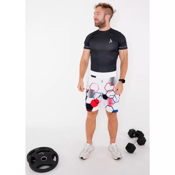  Pánske funkčné kraťasy bez vreciek premium ALTISPORT VOJ/ALM036KRA02 HEXA biela 