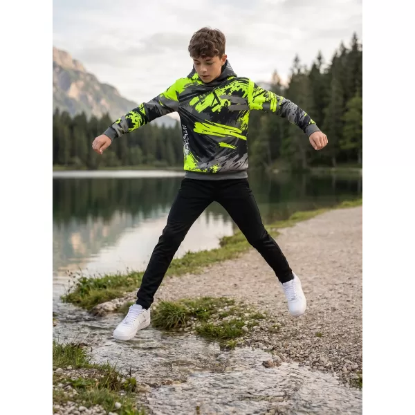  Detská prémiová funkčná mikina ALTISPORT VOJ/ALK014MI01 ČIERNA/ZELENÁ 
