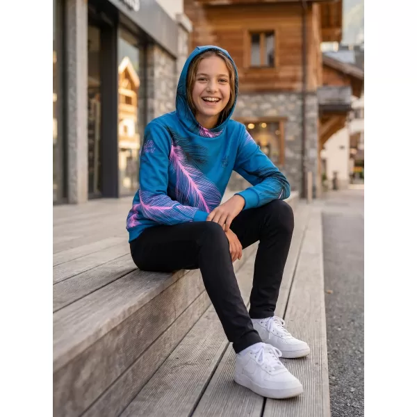  Detská prémiová funkčná mikina ALTISPORT VOJ/ALK001MI01 BENZÍNOVÁ/SVETLORUŽOVÁ 