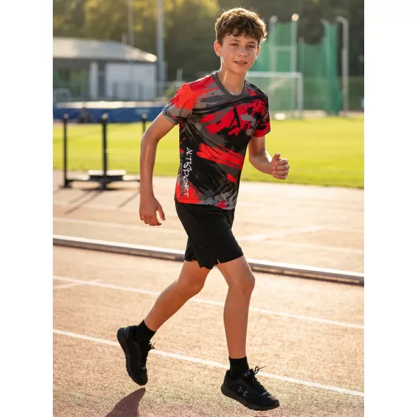  Detské funkčné tričko premium ALTISPORT VOJ/ALK014TR01 ČIERNA/ČERVENÁ 