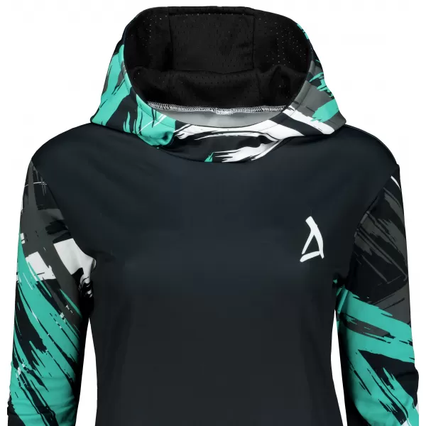  Dámska funkčná mikina premium ALTISPORT VOJ/ALW039MI01 ČIERNA/TYRKYSOVÁ 
