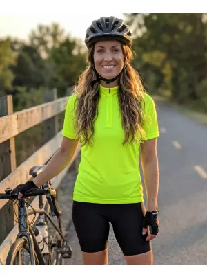Dámsky cyklo dres ALTISPORT NoPrint NP/ALW115NJ BRIGHT YELLOW