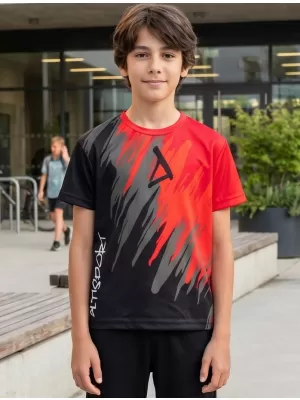 Detské prémiové funkčné tričko ALTISPORT VOJ/ALK006TR01 ČIERNA/ČERVENÁ