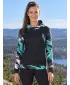 Dámska funkčná mikina premium ALTISPORT VOJ/ALW039MI01 ČIERNA/TYRKYSOVÁ