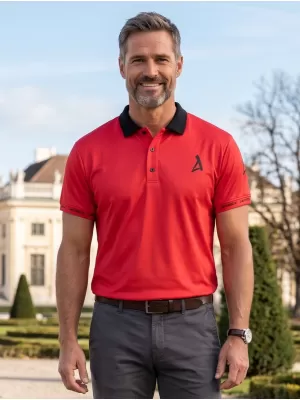Pánske funkčné tričko s golierom premium ALTISPORT VOJ/ALM000TR05 ČERVENÁ
