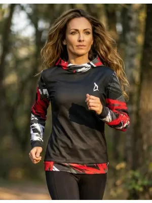 Dámska funkčná mikina premium ALTISPORT VOJ/ALW039MI01 ČIERNA/ČERVENÁ