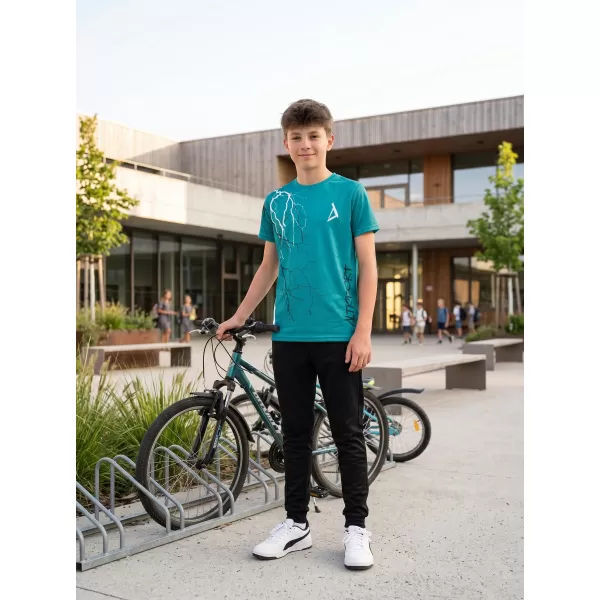  Detské funkčné tričko premium ALTISPORT VOJ/ALK004TR01 PETROLEJOVÁ/BIELA 