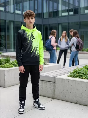 Detská prémiová funkčná mikina ALTISPORT VOJ/ALK006MI01 ČIERNA A ŽLTÁ