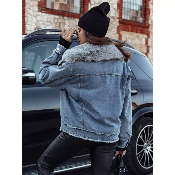  Dámska bunda DSTREET FURDENIM TY4755 SVETLO MODRÁ 