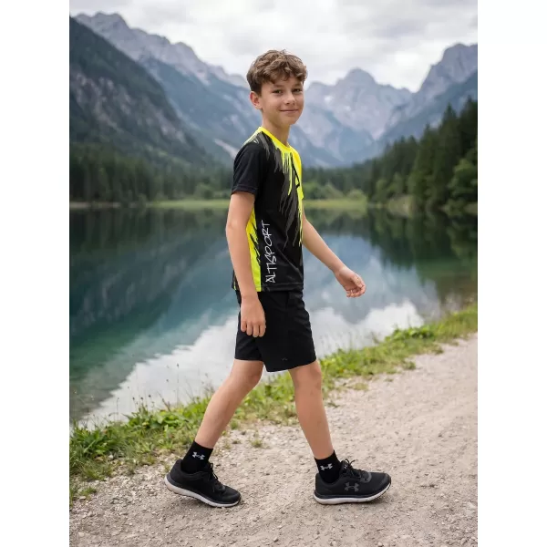  Detské prémiové funkčné tričko ALTISPORT VOJ/ALK006TR01 ČIERNA A ŽLTÁ 