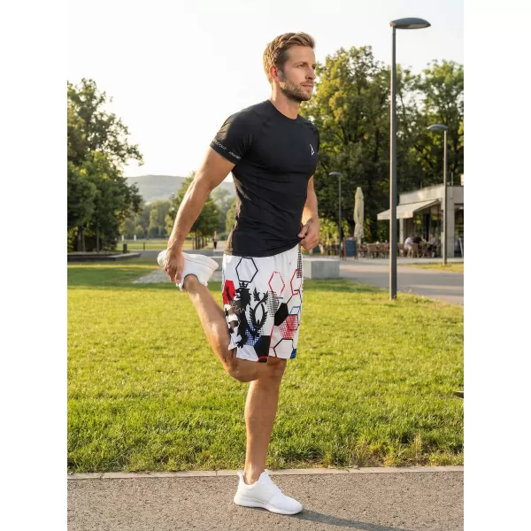  Pánske funkčné kraťasy bez vreciek premium ALTISPORT VOJ/ALM036KRA02 HEXA biela 