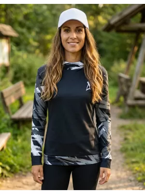 Dámska funkčná mikina premium ALTISPORT VOJ/ALW039MI01 ČIERNA/BIELA