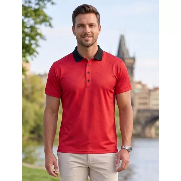  Pánske funkčné tričko s golierom premium ALTISPORT VOJ/ALM050TR05 ČERVENÁ 
