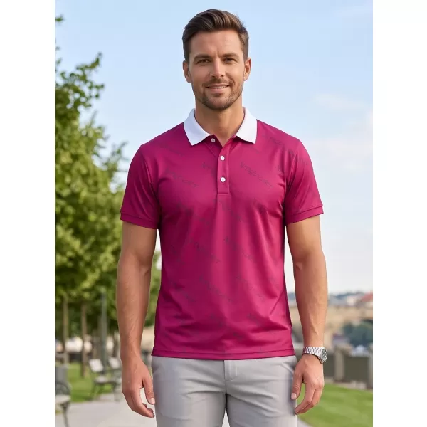  Pánske funkčné tričko s golierom premium ALTISPORT VOJ/ALM050TR05 VÍNOVÁ 