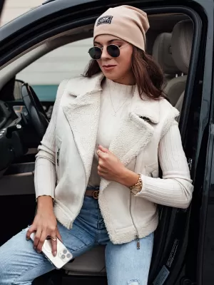Dámska vesta DSTREET WOOLZIP TY4743 BIELA