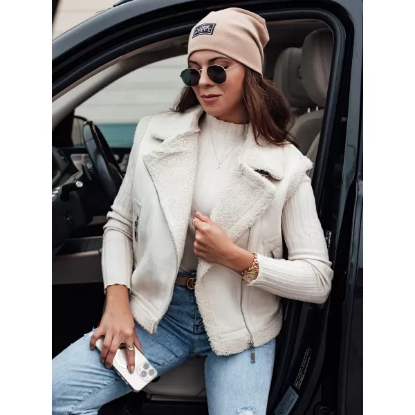  Dámska vesta DSTREET WOOLZIP TY4743 BIELA 