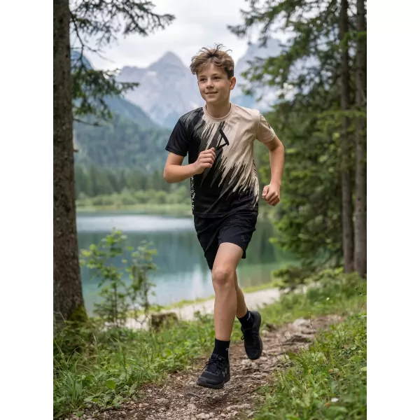  Detské prémiové funkčné tričko ALTISPORT VOJ/ALK006TR01 ČIERNA/HNEDÁ 