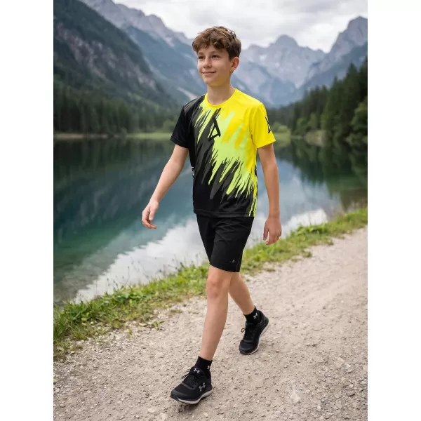  Detské prémiové funkčné tričko ALTISPORT VOJ/ALK006TR01 ČIERNA A ŽLTÁ 