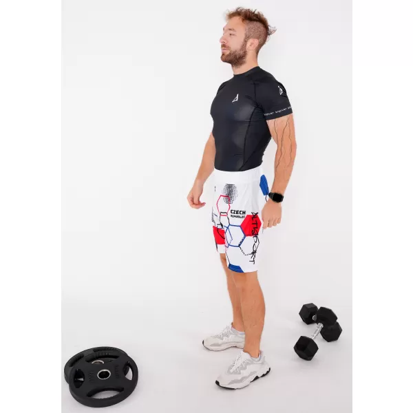  Pánske funkčné kraťasy bez vreciek premium ALTISPORT VOJ/ALM036KRA02 HEXA biela 