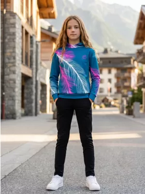 Detská prémiová funkčná mikina ALTISPORT VOJ/ALK001MI01 BENZÍN/RUŽOVÁ