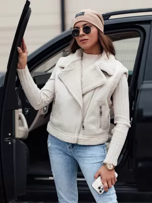 Dámska vesta DSTREET WOOLZIP TY4743 BIELA