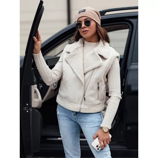  Dámska vesta DSTREET WOOLZIP TY4743 BIELA 