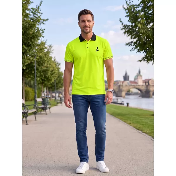  Pánske funkčné tričko s golierom premium ALTISPORT VOJ/ALM000TR05 NEON YELLOW 