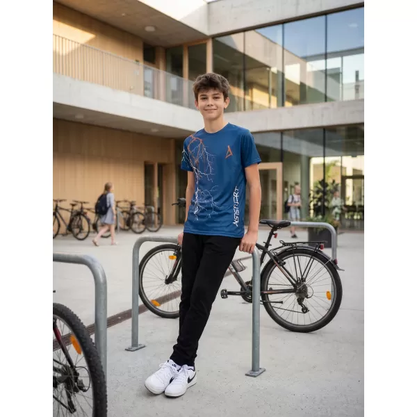  Detské funkčné tričko premium ALTISPORT VOJ/ALK004TR01 NÁMORNÁ MODRÁ/HNEDÁ 