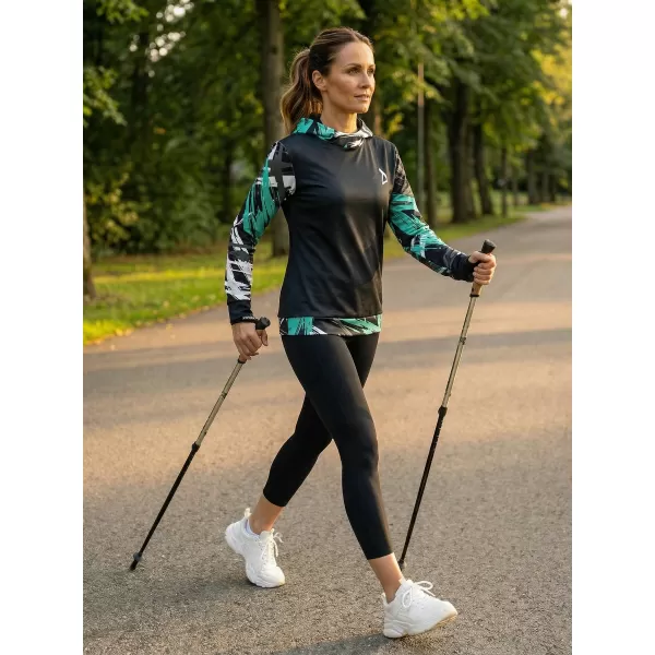  Dámska funkčná mikina premium ALTISPORT VOJ/ALW039MI01 ČIERNA/TYRKYSOVÁ 