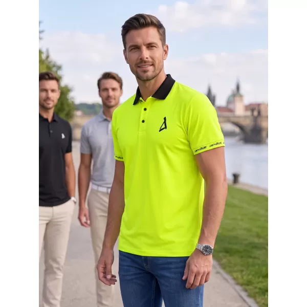  Pánske funkčné tričko s golierom premium ALTISPORT VOJ/ALM000TR05 NEON YELLOW 