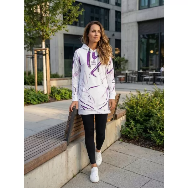  Dámska funkčná predĺžená mikina premium ALTISPORT VOJ/ALW049MI03 BIELA/FIALOVÁ 