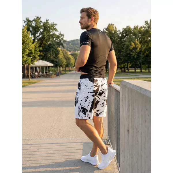  Pánske funkčné kraťasy bez vreciek premium ALTISPORT VOJ/ALM036KRA02 ABSTRAKCIA 