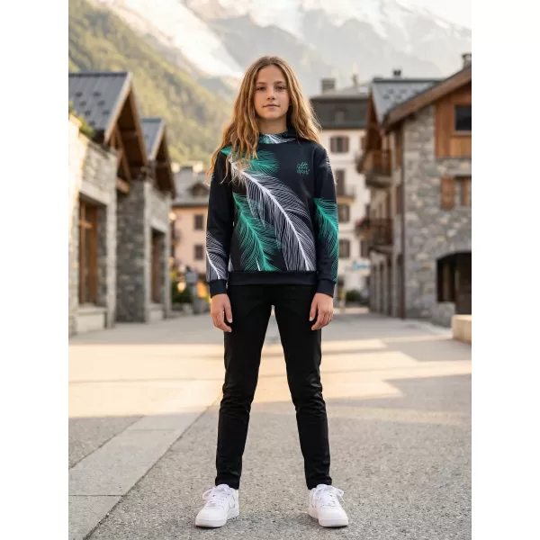  Detská prémiová funkčná mikina ALTISPORT VOJ/ALK001MI01 ČIERNA/TYRKYSOVÁ 
