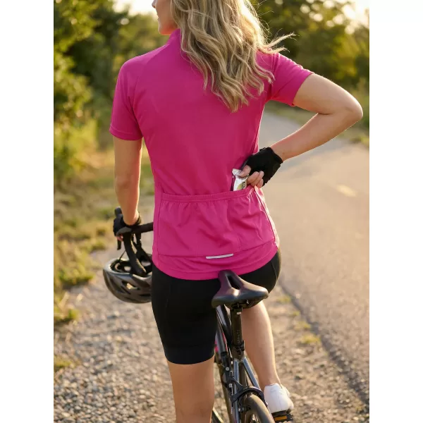  Dámsky cyklo dres ALTISPORT NoPrint NP/ALW115NJ BRIGHT PINK 