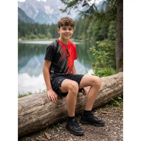  Detské prémiové funkčné tričko ALTISPORT VOJ/ALK006TR01 ČIERNA/ČERVENÁ 