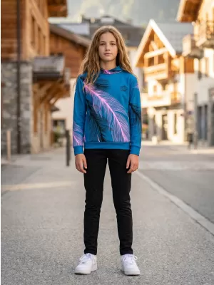 Detská prémiová funkčná mikina ALTISPORT VOJ/ALK001MI01 BENZÍNOVÁ/SVETLORUŽOVÁ