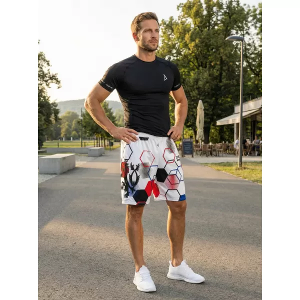  Pánske funkčné kraťasy bez vreciek premium ALTISPORT VOJ/ALM036KRA02 HEXA biela 