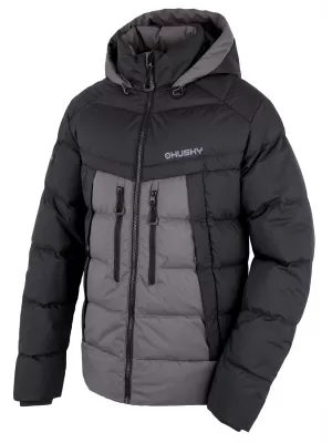 Pánska páperová bunda HUSKY DURRA M ČIERNA/SIVÁ